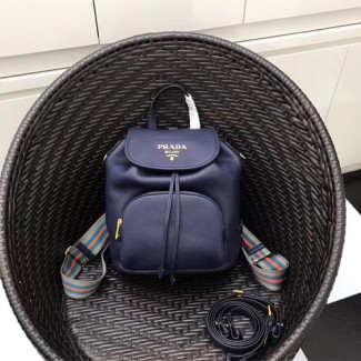 프라다 가죽 백팩 1BZ035 네이비